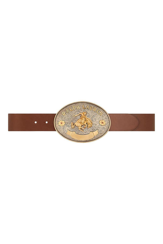 Rodeo-Buckle Wide Belt - Brown-BROWN-S-ACCESSORIEBELTS-RALPH LAUREN