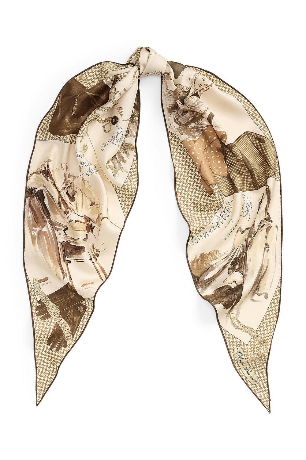 Diary-Print Diamond Scarf