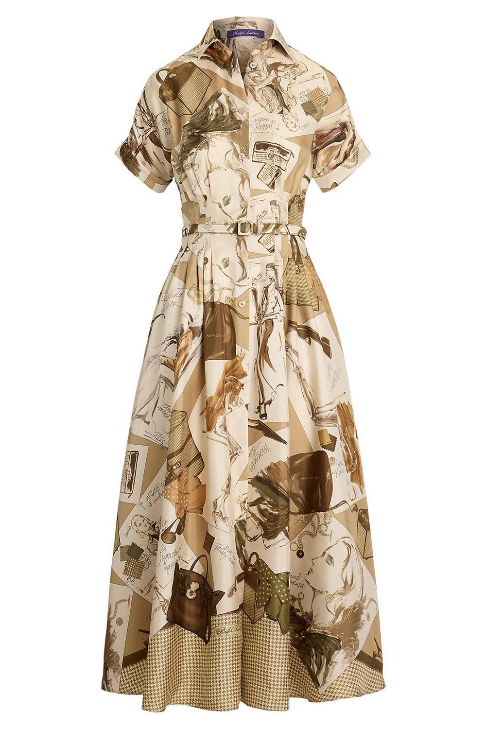 Donatella Day Dress-TAN MLTI-2-CLOTHINGDRESSCASUAL-RALPH LAUREN