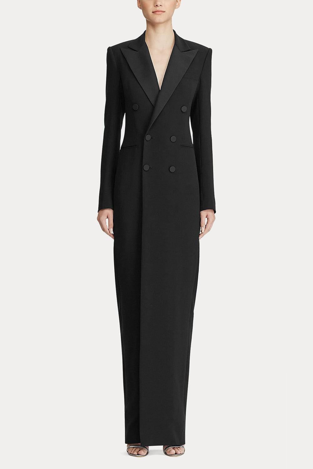 Kristian Silk Tuxedo Dress-BLACK-4-CLOTHINGDRESSCOCKTAIL-RALPH LAUREN