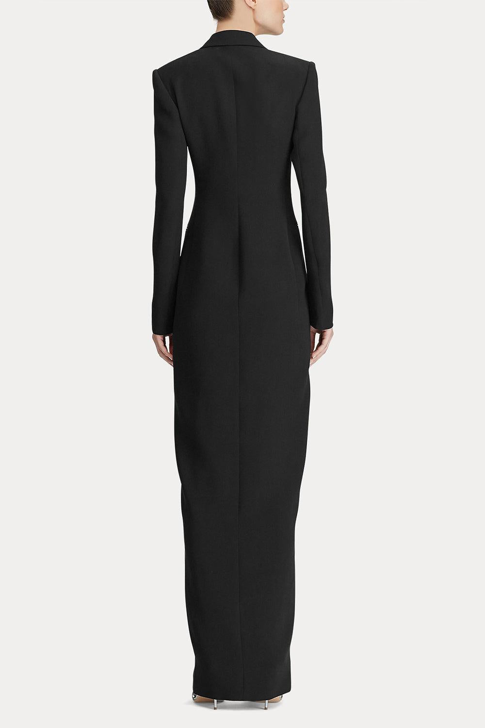 Kristian Silk Tuxedo Dress-BLACK-4-CLOTHINGDRESSCOCKTAIL-RALPH LAUREN