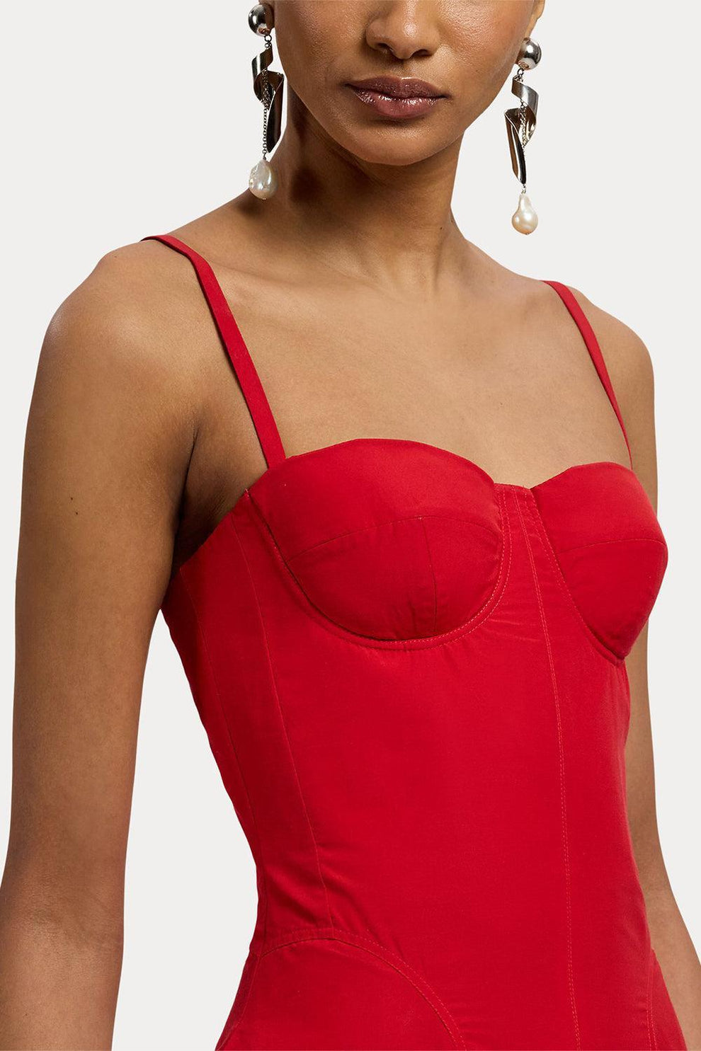 Ralph Lauren Women's Marigot Cotton-Blend Poplin Day Dress in Bright Red
