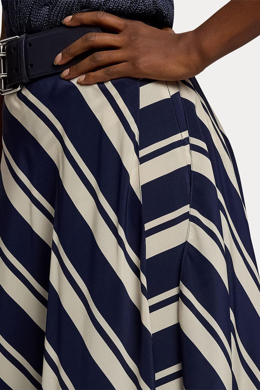 Tilda Striped Crepe De Chine Skirt-STRIPE-2-CLOTHINGSKIRTMAXI-RALPH LAUREN
