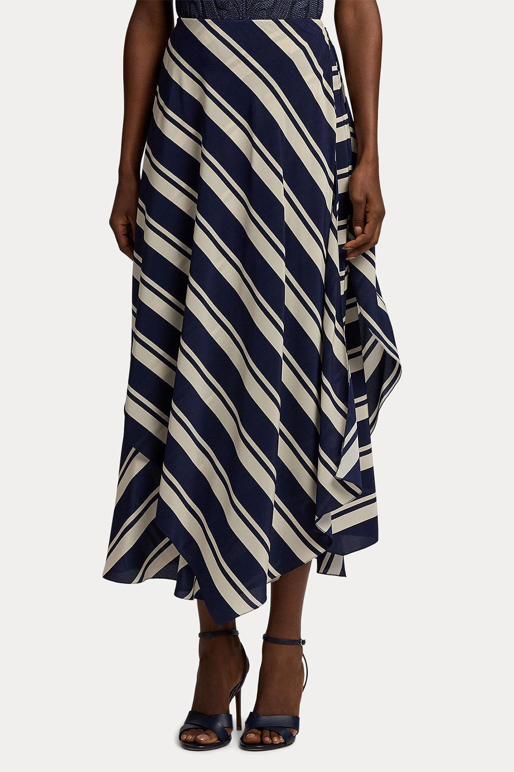 Tilda Striped Crepe De Chine Skirt-STRIPE-2-CLOTHINGSKIRTMAXI-RALPH LAUREN