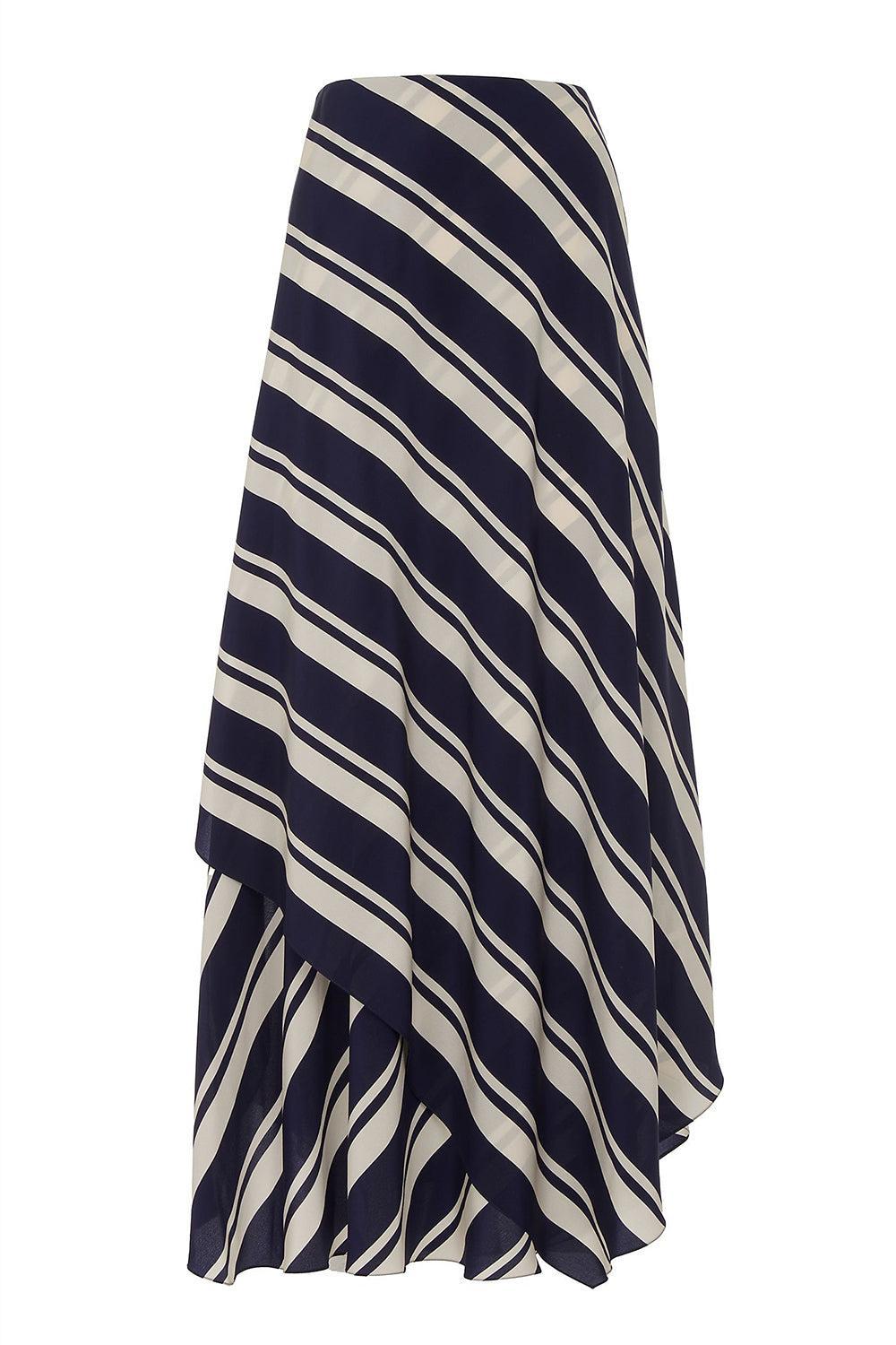 Tilda Striped Crepe De Chine Skirt-STRIPE-2-CLOTHINGSKIRTMAXI-RALPH LAUREN