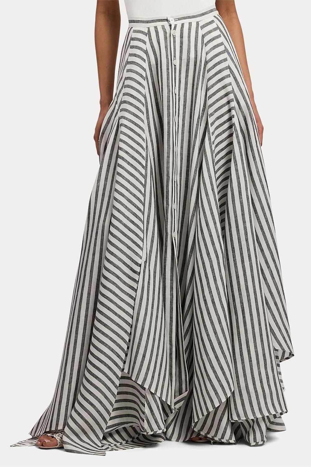 Umbrella Stripe Maxi Skirt-STRIPE-4-CLOTHINGSKIRTMAXI-RALPH LAUREN