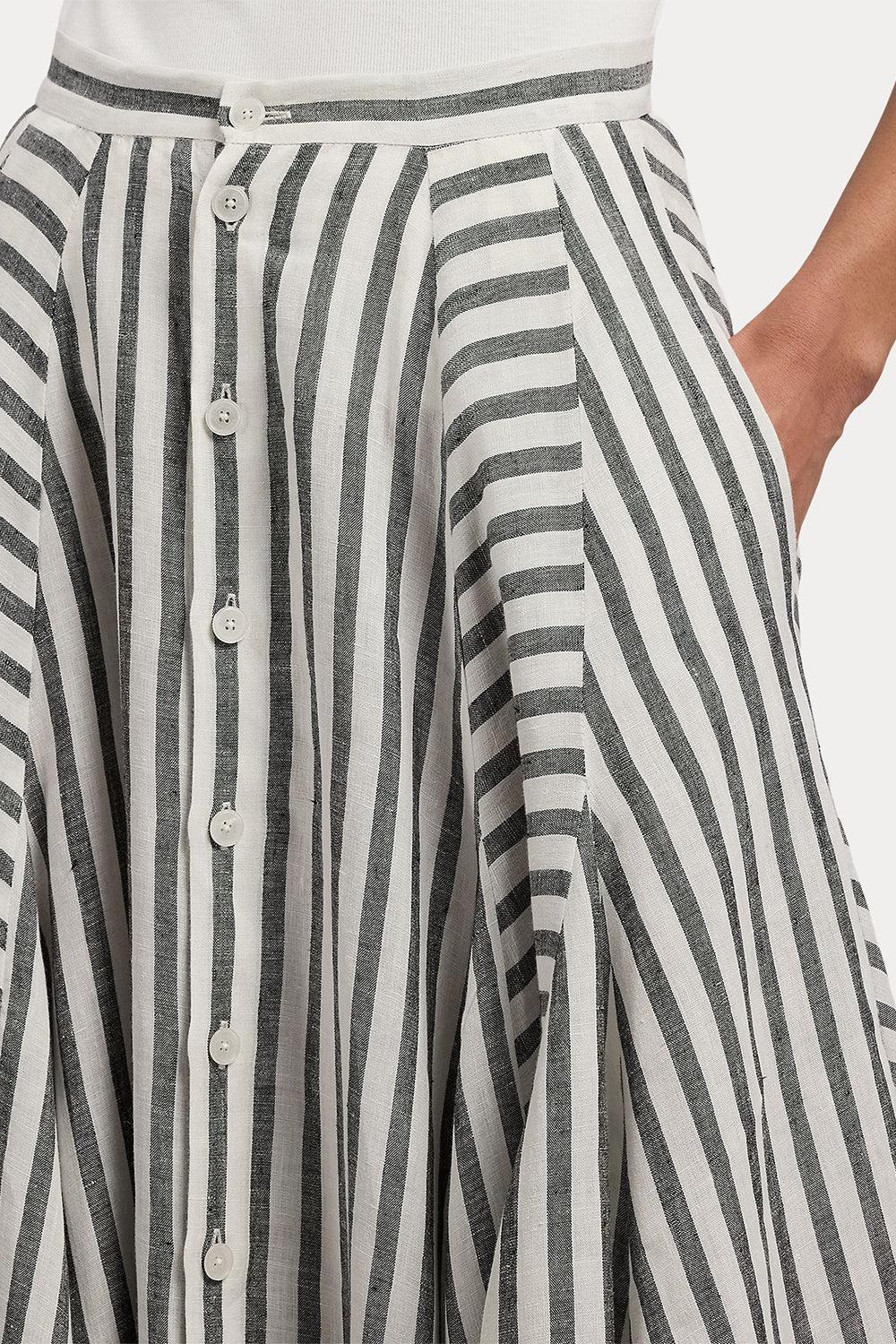 Umbrella Stripe Maxi Skirt-STRIPE-4-CLOTHINGSKIRTMAXI-RALPH LAUREN