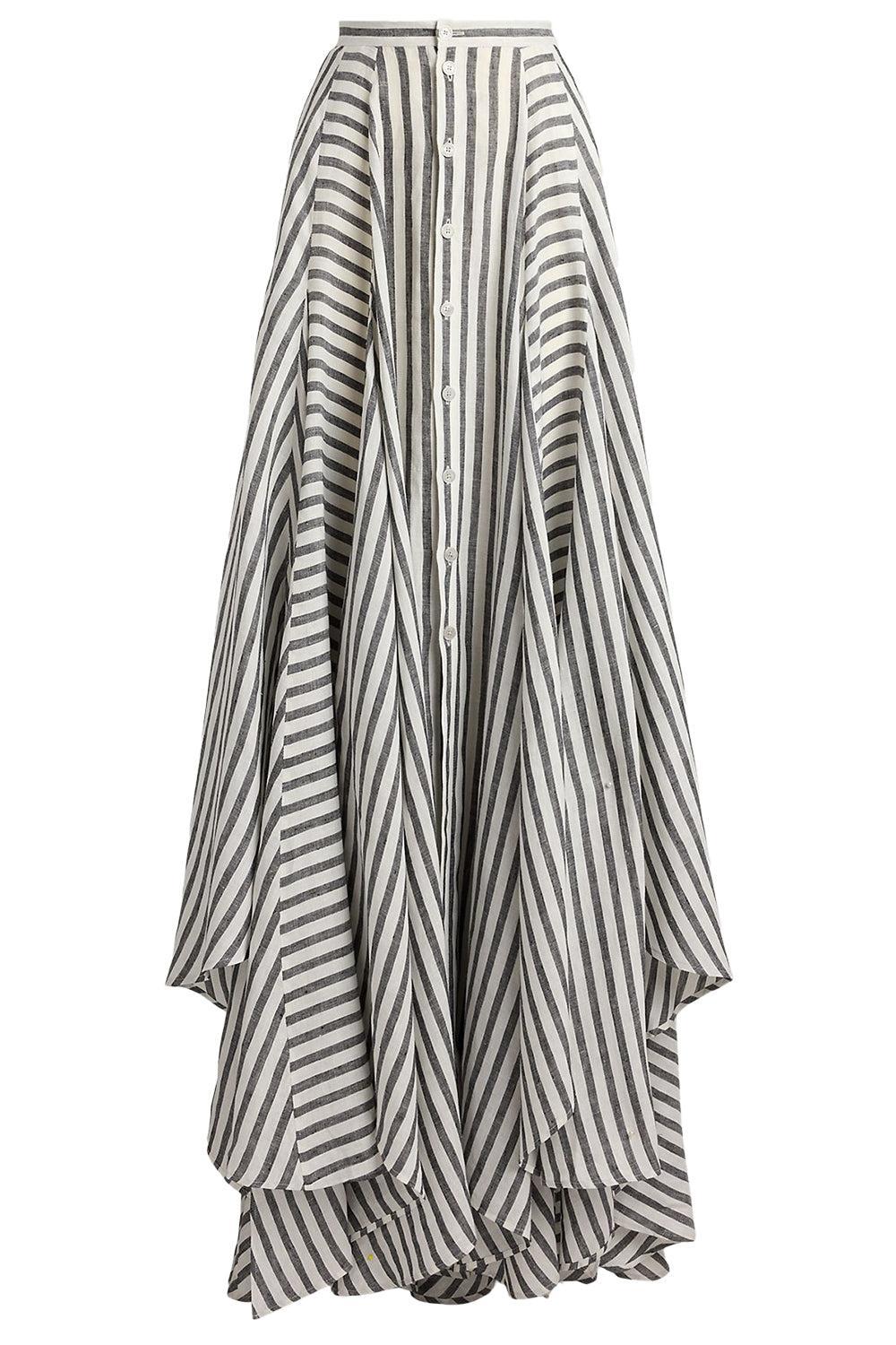 Umbrella Stripe Maxi Skirt-STRIPE-4-CLOTHINGSKIRTMAXI-RALPH LAUREN