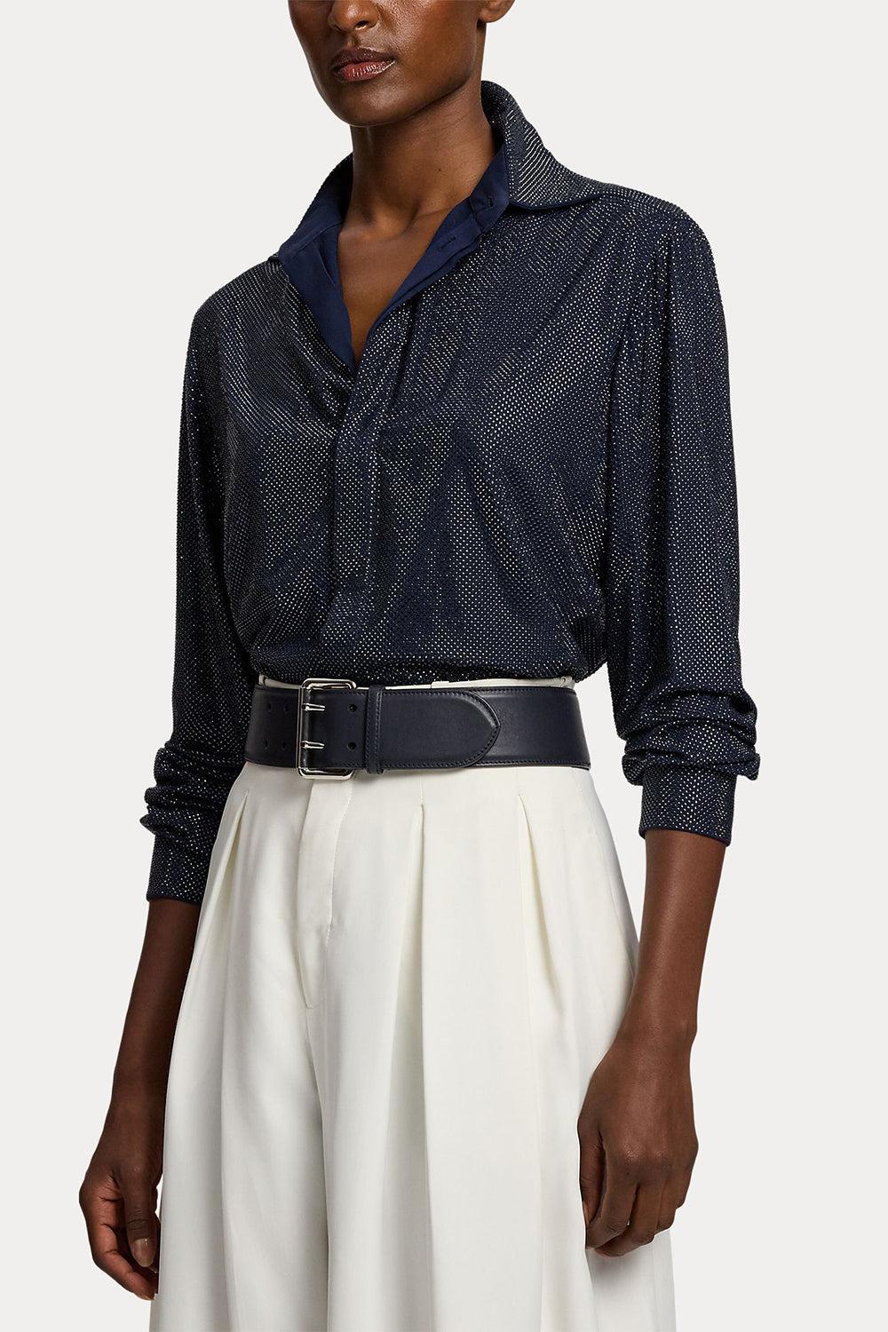 Adrien Relaxed Fit Embellished Shirt-BLUE-2-CLOTHINGTOPBLOUSE-RALPH LAUREN