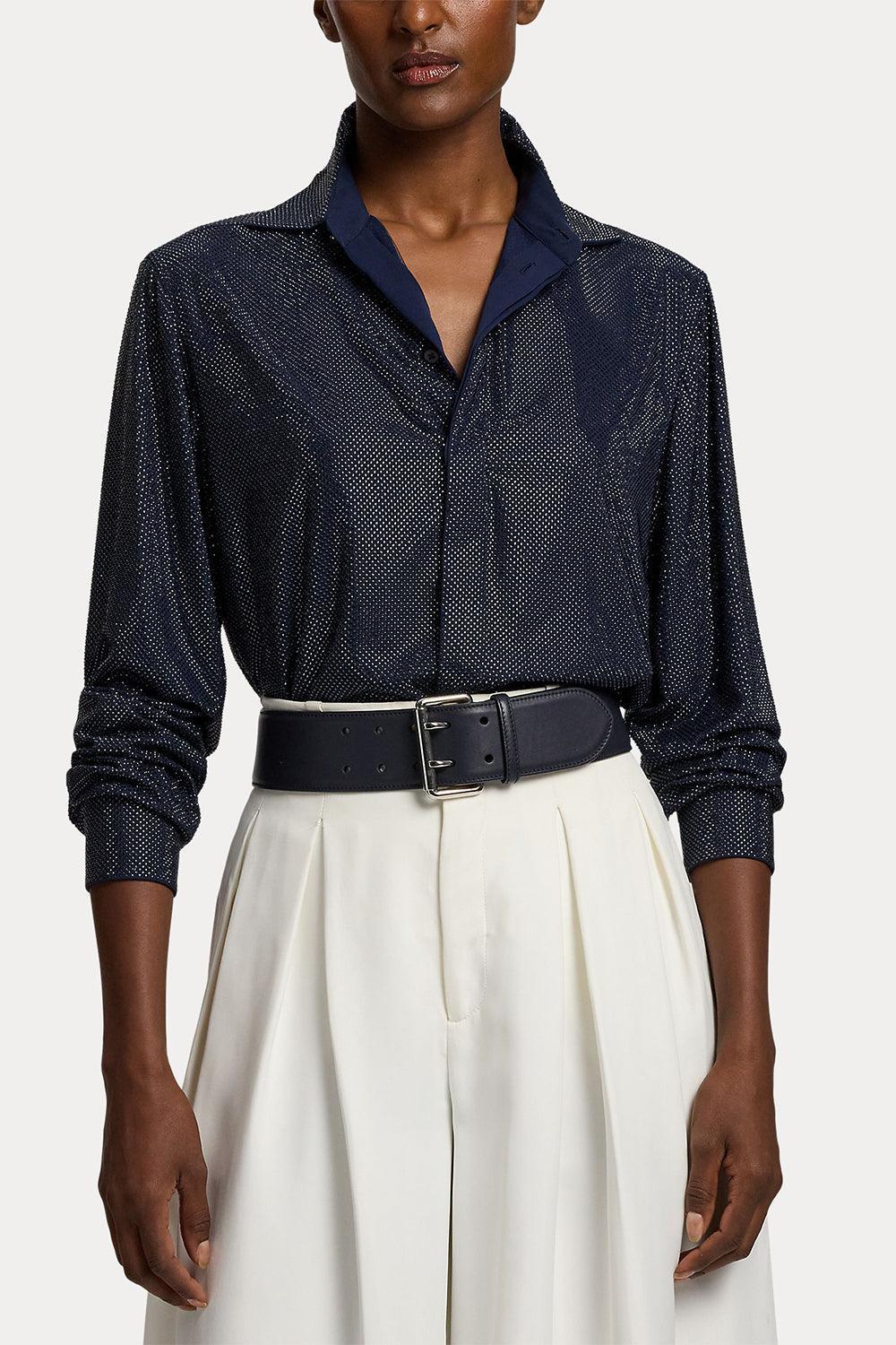 Adrien Relaxed Fit Embellished Shirt-BLUE-2-CLOTHINGTOPBLOUSE-RALPH LAUREN