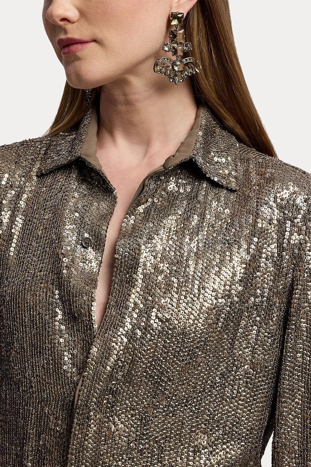 Long Sleeve Collar Blouse Shirt-BROWN-4-CLOTHINGTOPBLOUSE-RALPH LAUREN