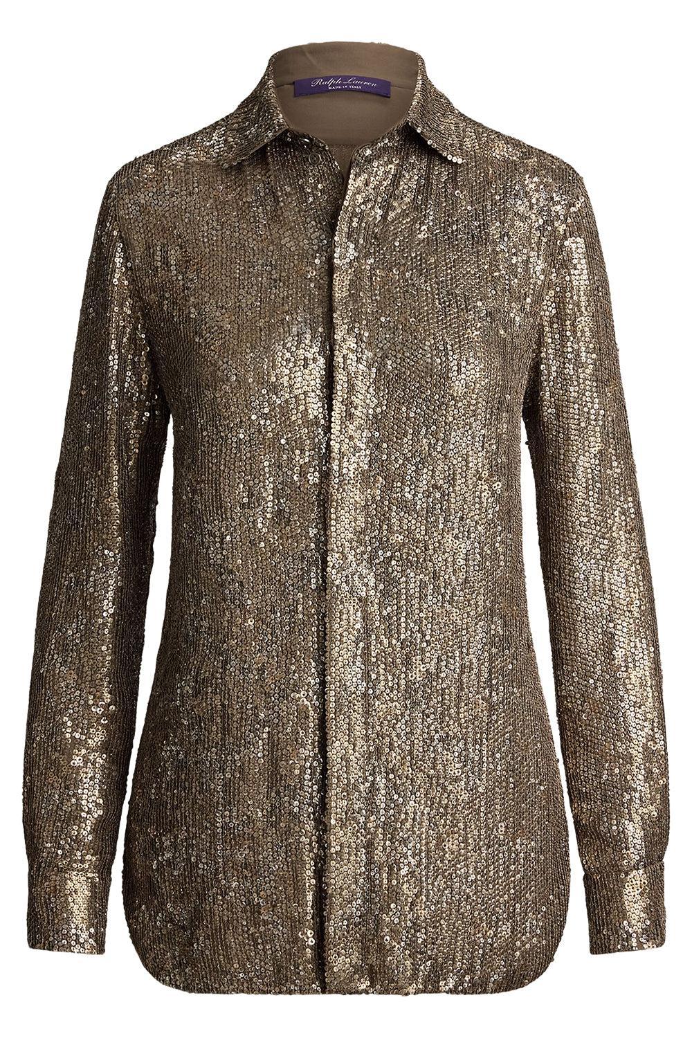 Long Sleeve Collar Blouse Shirt-BROWN-4-CLOTHINGTOPBLOUSE-RALPH LAUREN