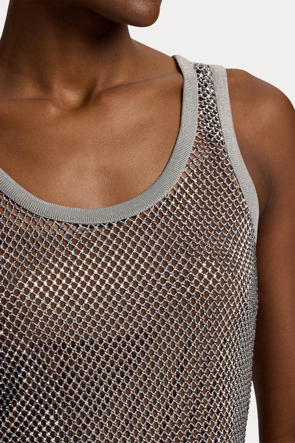 Melony Embellished Mesh Tank Top-SILVER-2-CLOTHINGTOPBLOUSE-RALPH LAUREN