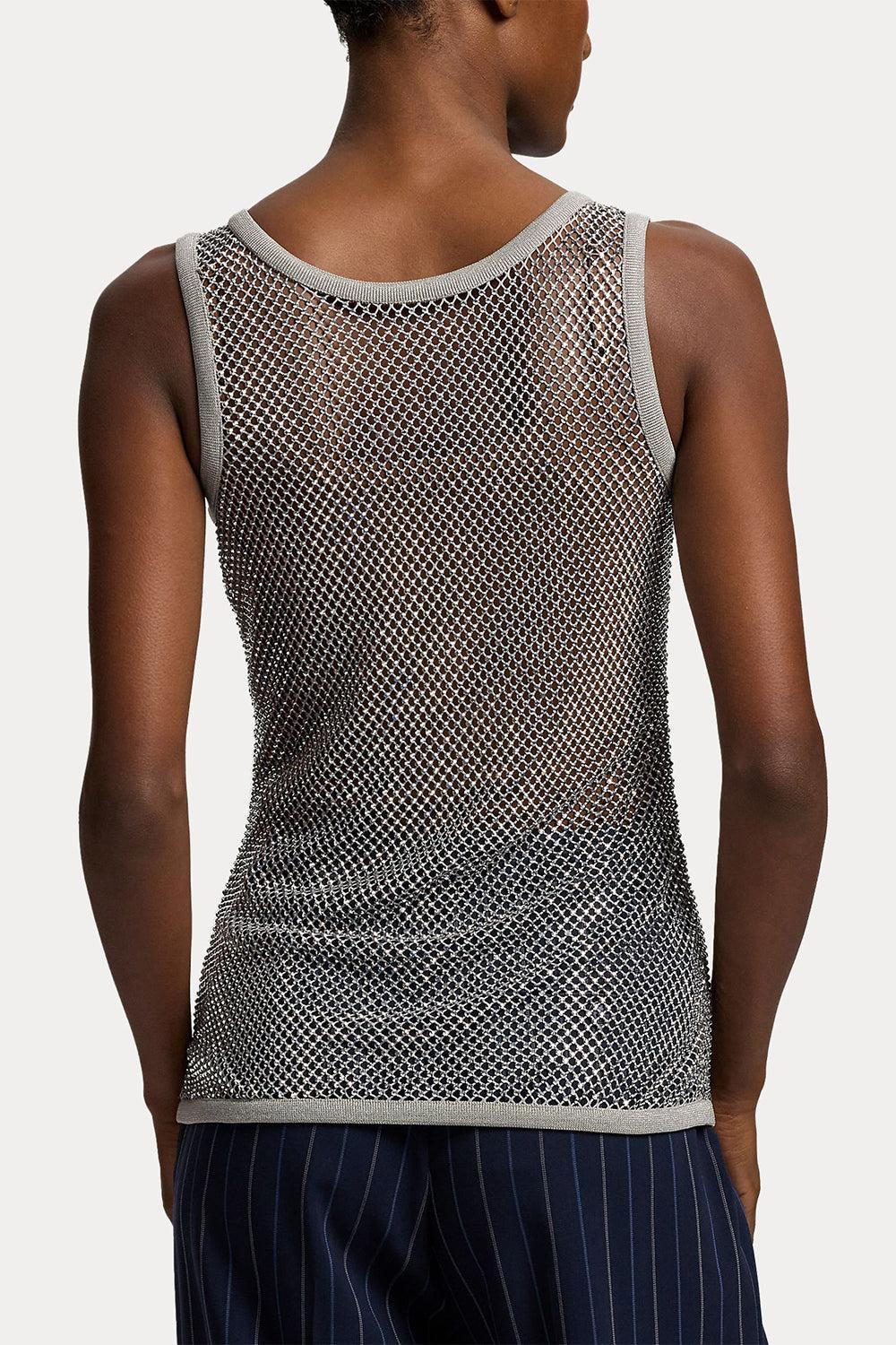 Melony Embellished Mesh Tank Top-SILVER-2-CLOTHINGTOPBLOUSE-RALPH LAUREN