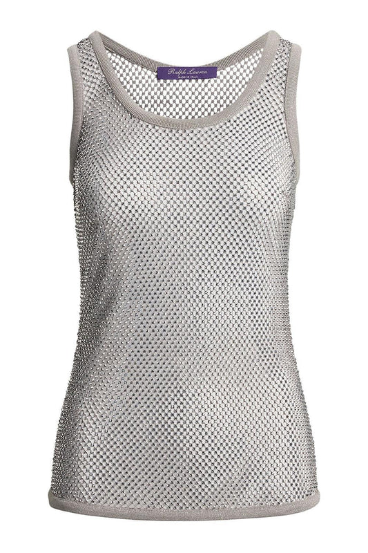 Melony Embellished Mesh Tank Top-SILVER-2-CLOTHINGTOPBLOUSE-RALPH LAUREN