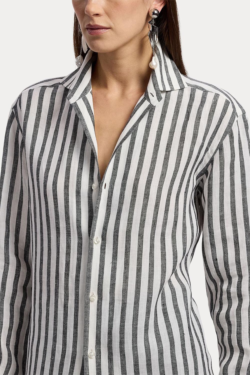 Umbrella Stripe Capri Shirt-STRIPE-0-CLOTHINGTOPBLOUSE-RALPH LAUREN