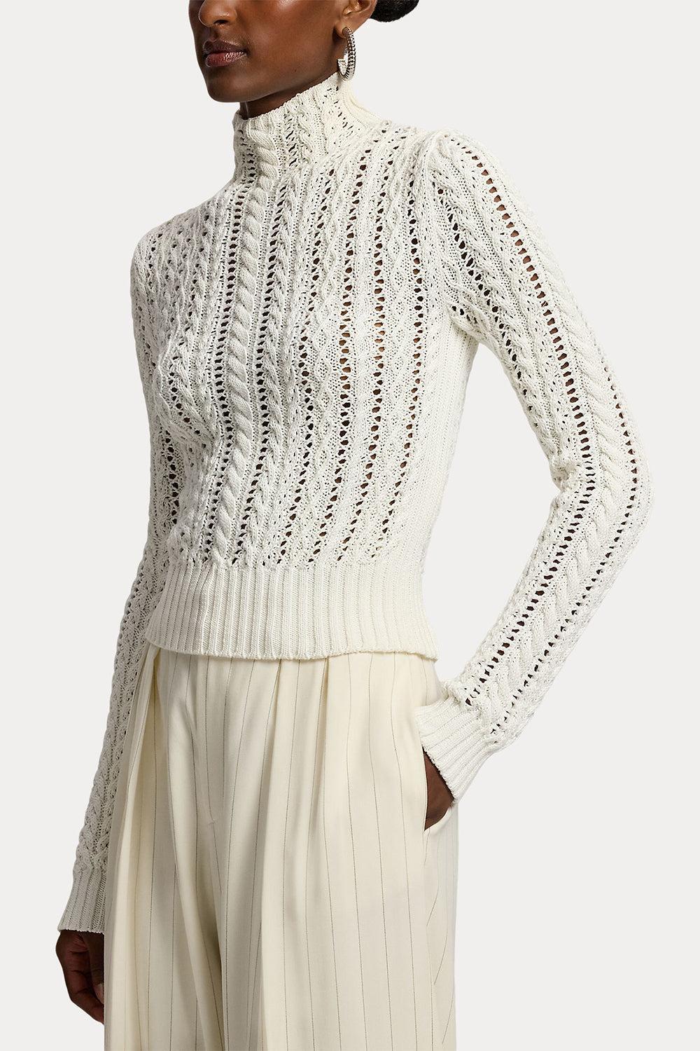 Cotton-Silk Funnelneck Sweater-CREAM-XS-CLOTHINGTOPKNITS-RALPH LAUREN