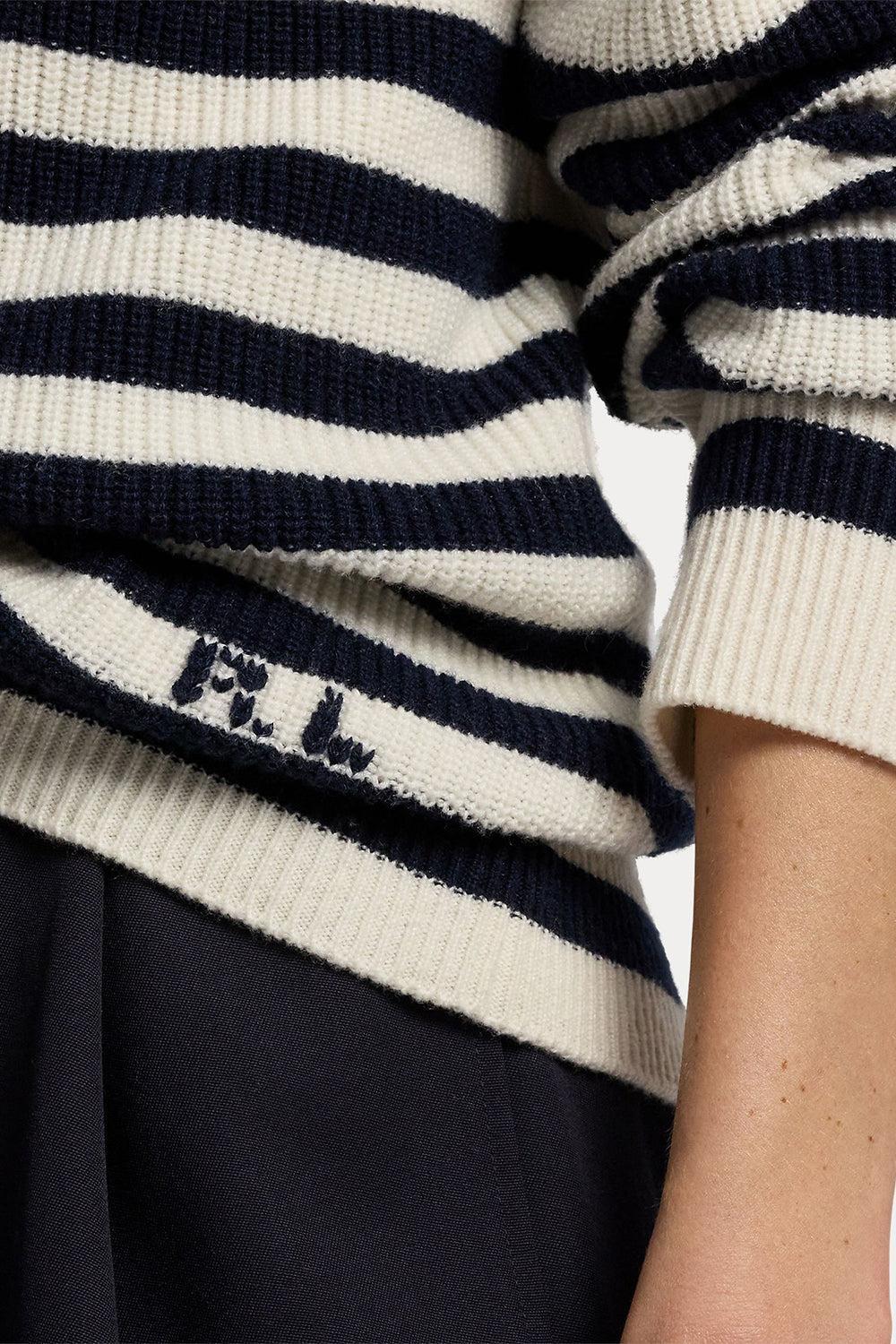 Striped Cashmere Polo Sweater-STRIPE-XS-CLOTHINGTOPKNITS-RALPH LAUREN