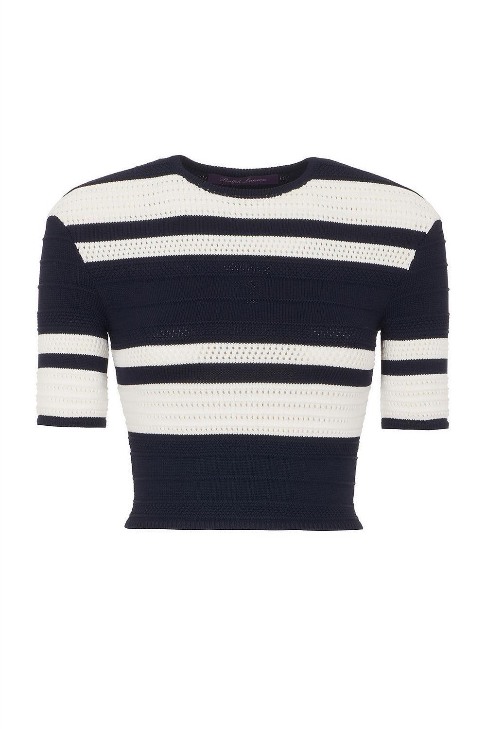 Striped Textured Cropped Sweater-STRIPE-XS-CLOTHINGTOPKNITS-RALPH LAUREN