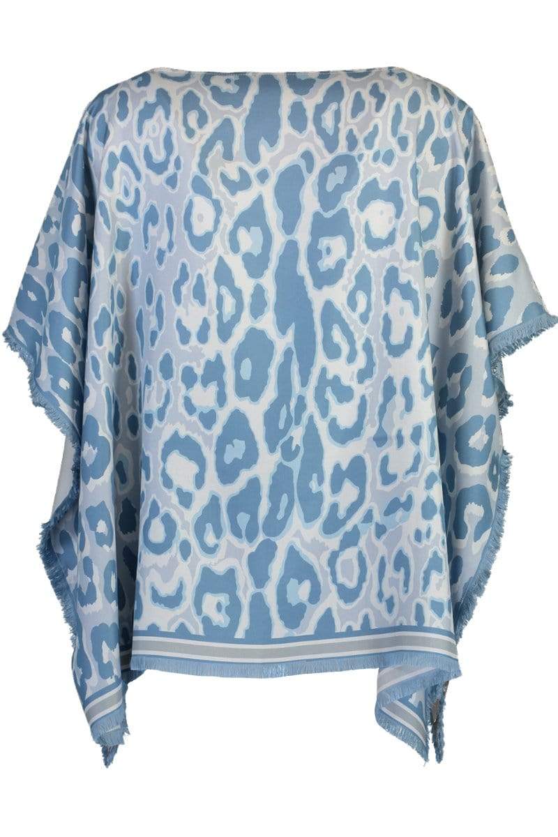 RANI ARABELLA-Silk Print Reversible Top-BLUE