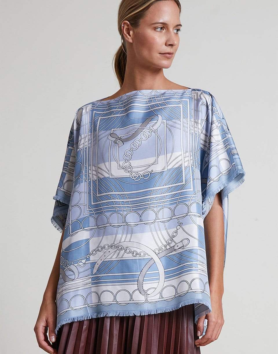 RANI ARABELLA-Reversible Printed Silk Top-LIGHTBLU
