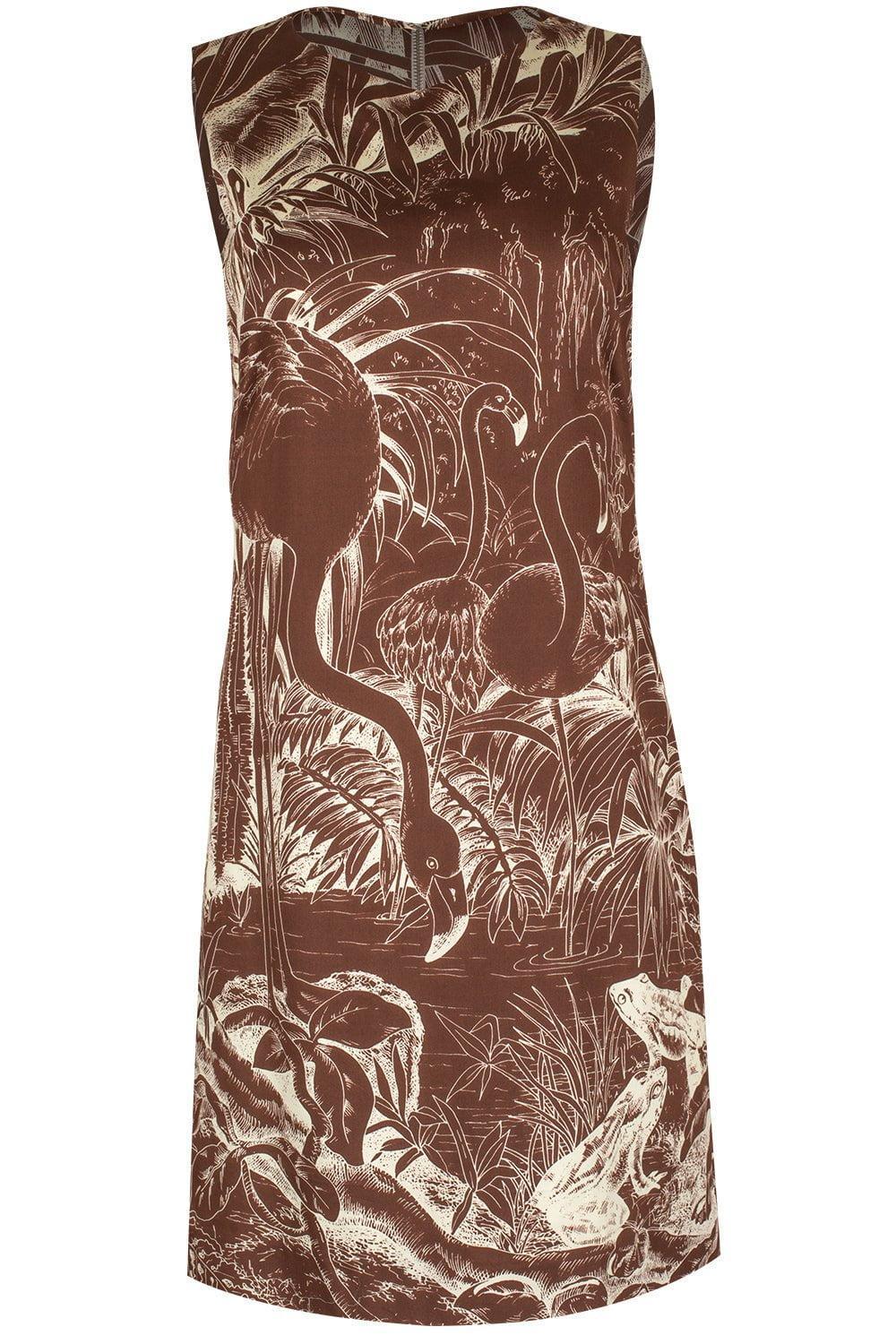RANI ARABELLA-Printed Sleeveless Dress - Chocolate-