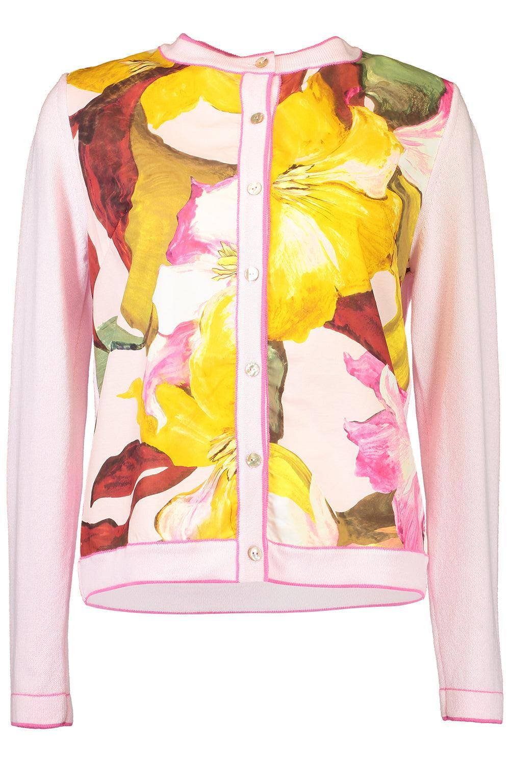 Floral Knit Cardigan - Bergamo Print Pink-BRG PNK-XS-CLOTHINGTOPCARDIGAN-RANI ARABELLA