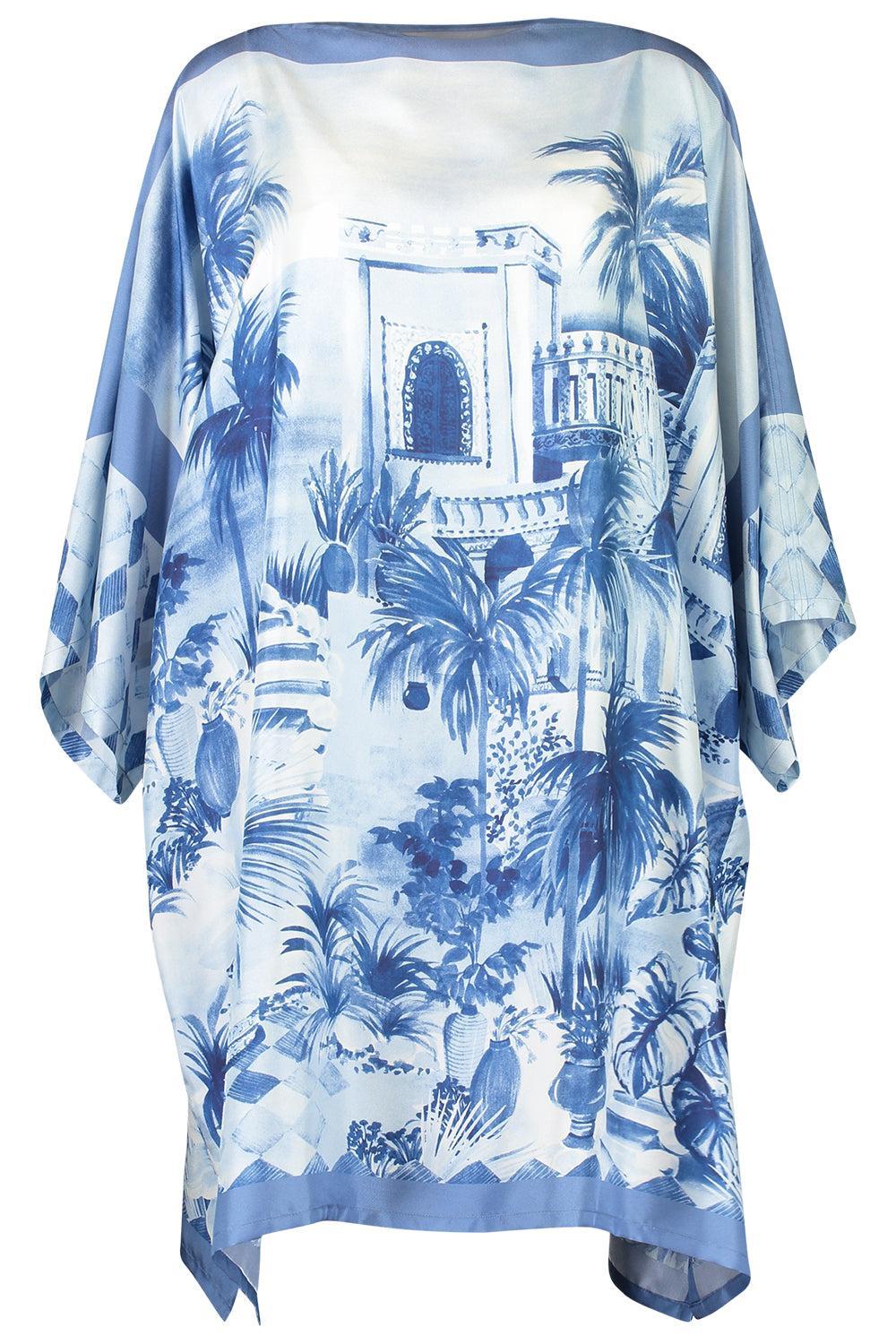Printed Kaftan - Roma Blue-ROMA BLU-O/S-CLOTHINGTOPPONCHO-RANI ARABELLA