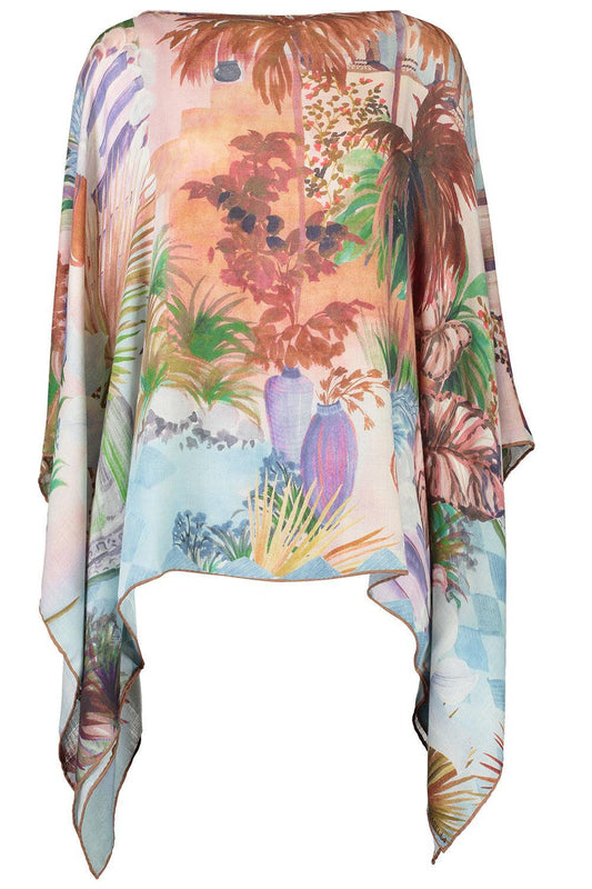 Printed Poncho - Roma Sky-ROMA SKY-O/S-CLOTHINGTOPPONCHO-RANI ARABELLA