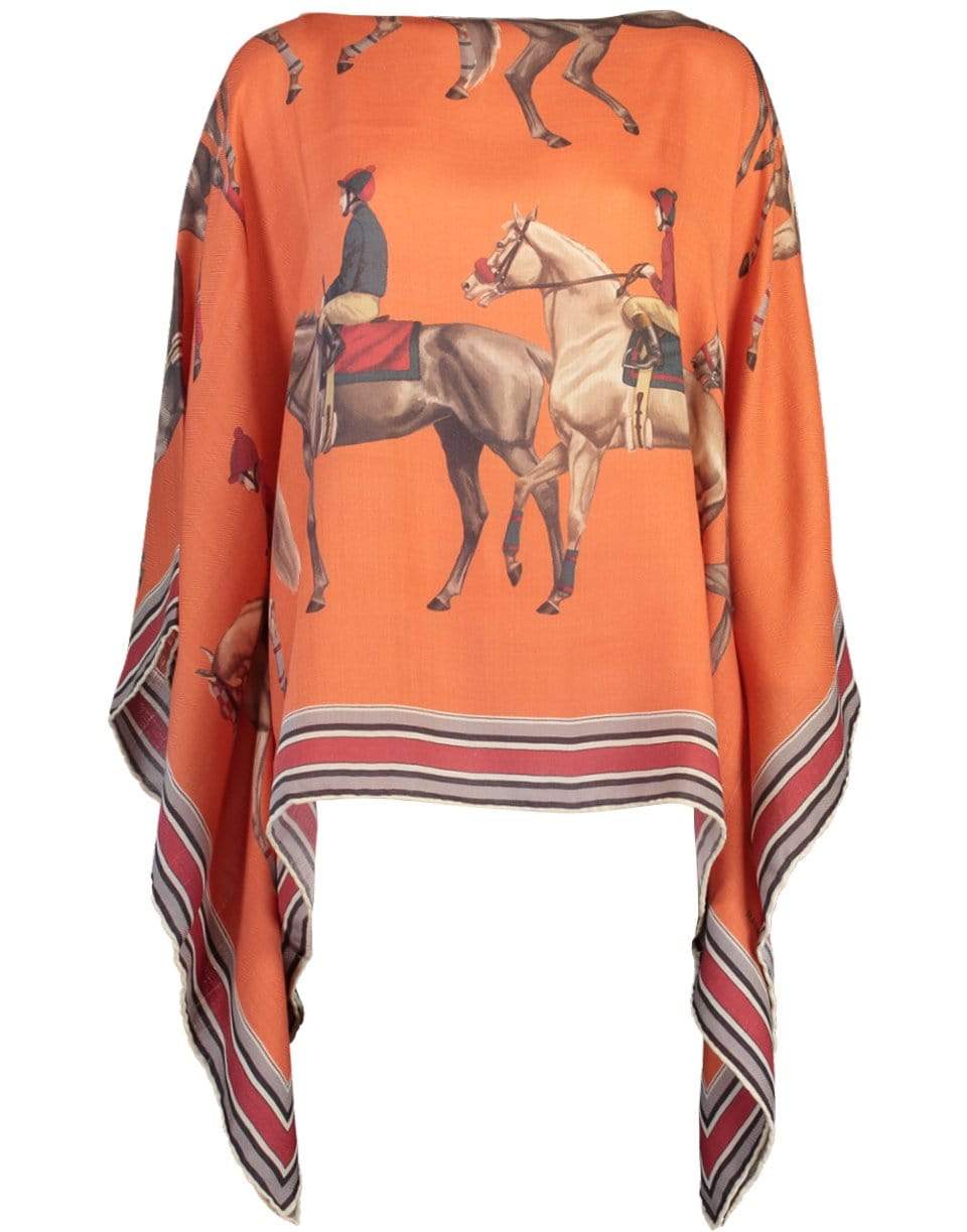 RANI ARABELLA-Cash Polo Print Poncho-TERRA