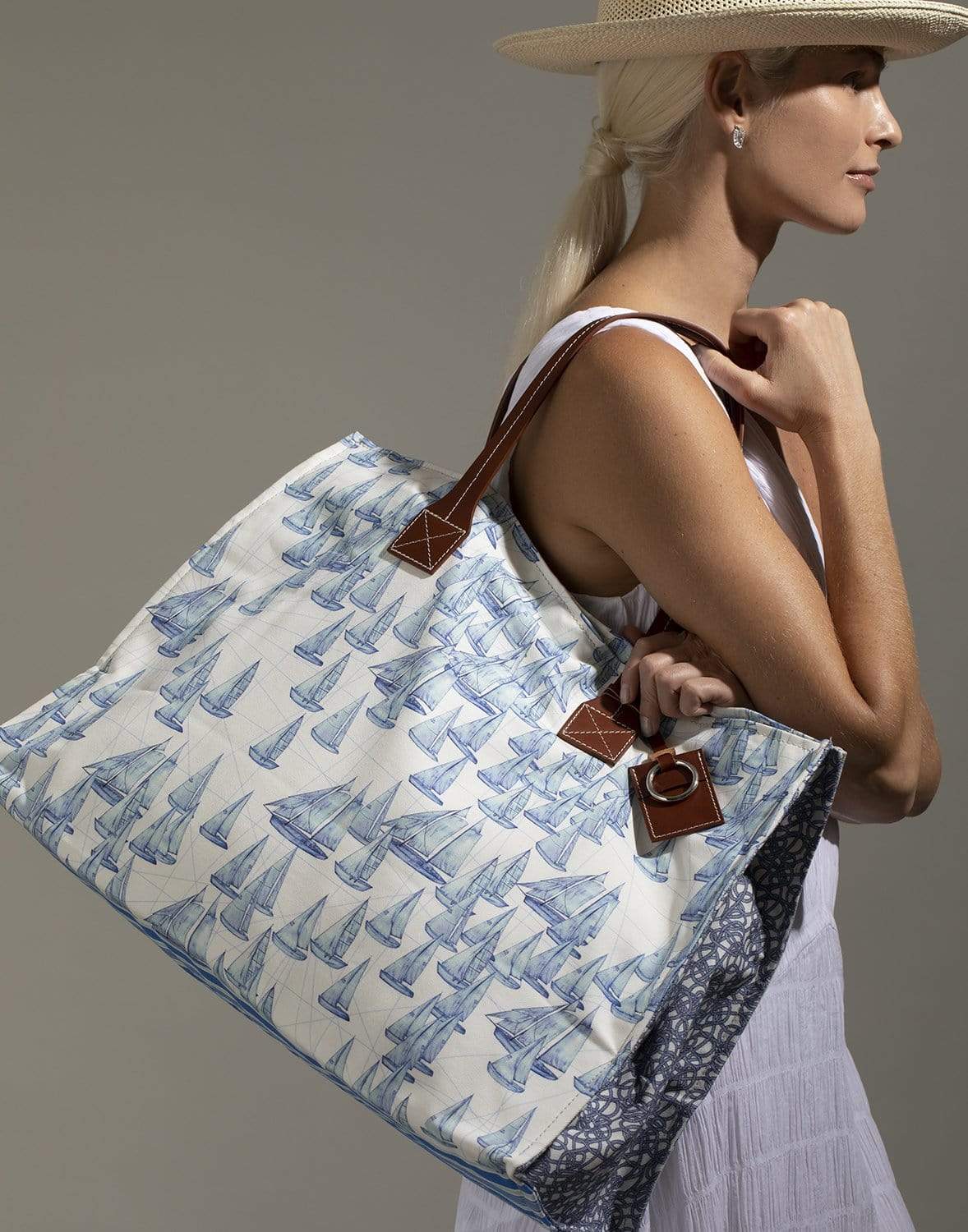 RANI ARABELLA-Large Boat Tote-BLUE