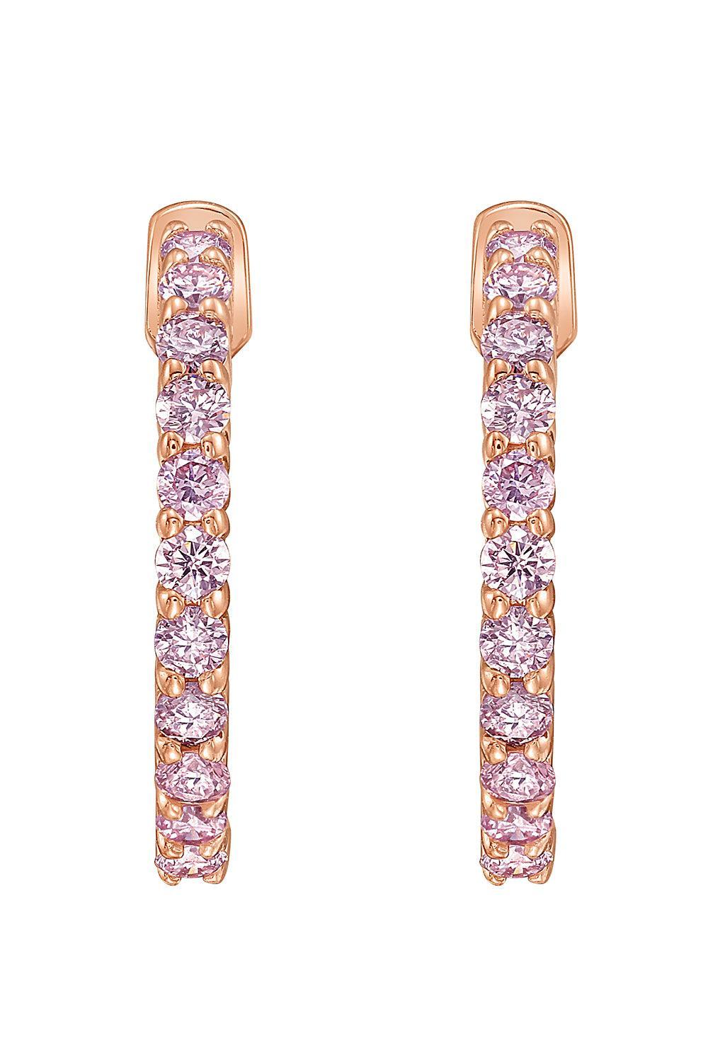 Diamond Hoop Earrings-ROSE GOLD-JEWELRYFINE JEWELEARRING-RARE COLORS BY NAMDAR