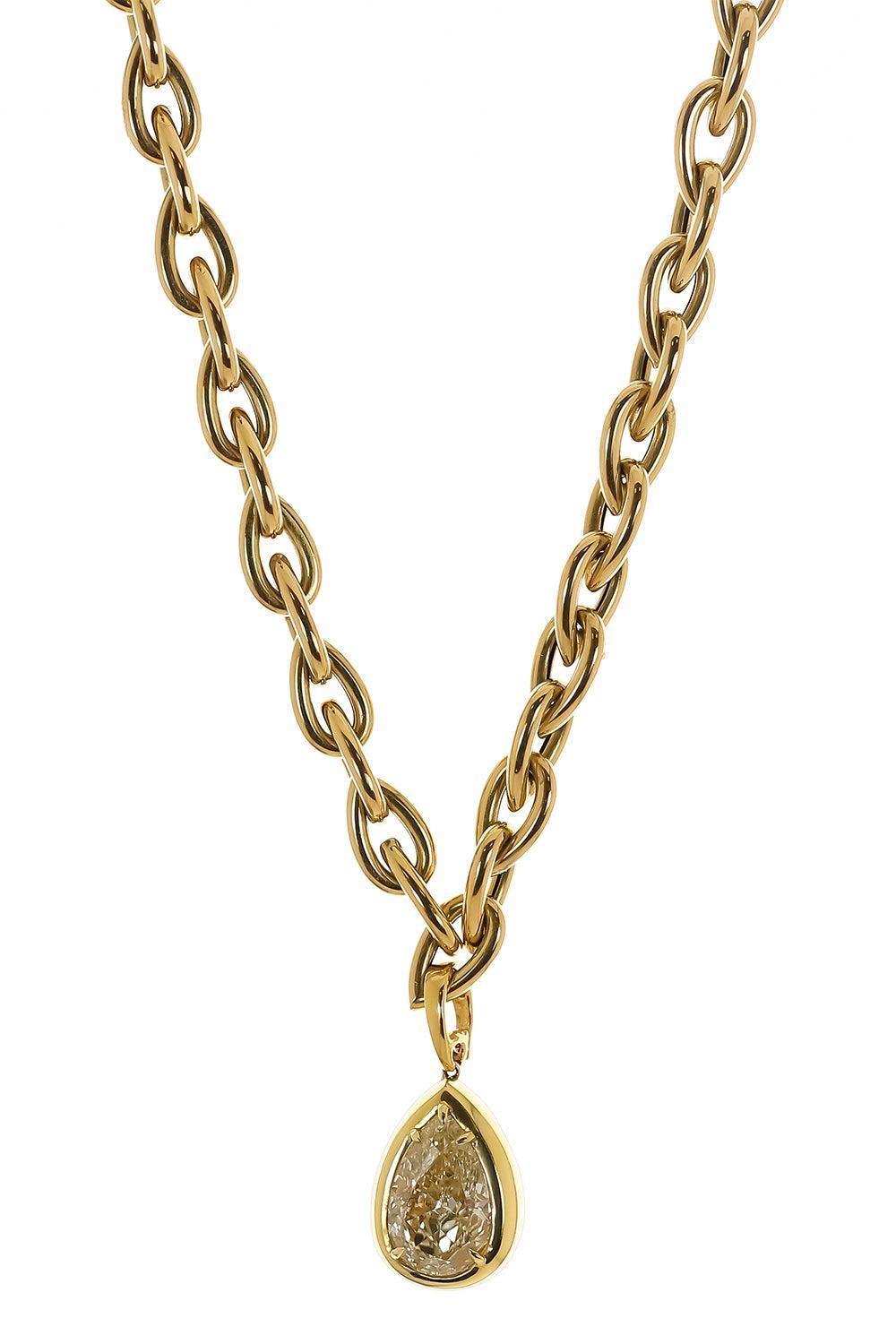 Pear Link Chain-YELLOW GOLD-JEWELRYFINE JEWELNECKLACE O-RARE COLORS BY NAMDAR
