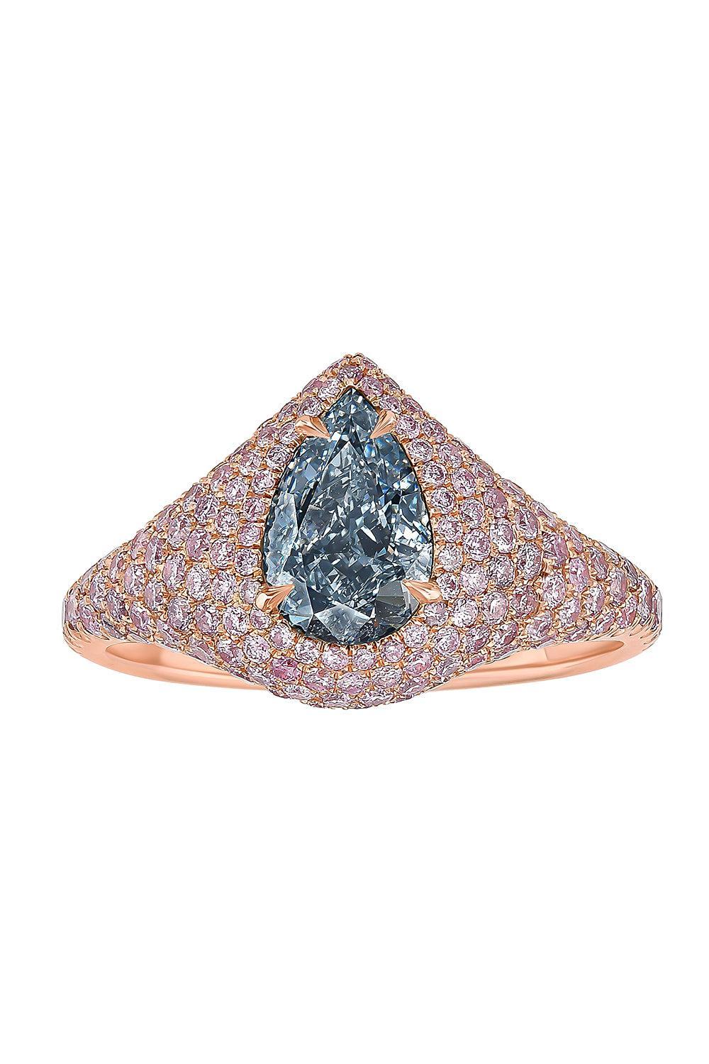 Light Blue Diamond Melle Ring-ROSE GOLD-5.75-JEWELRYFINE JEWELRING-RARE COLORS BY NAMDAR