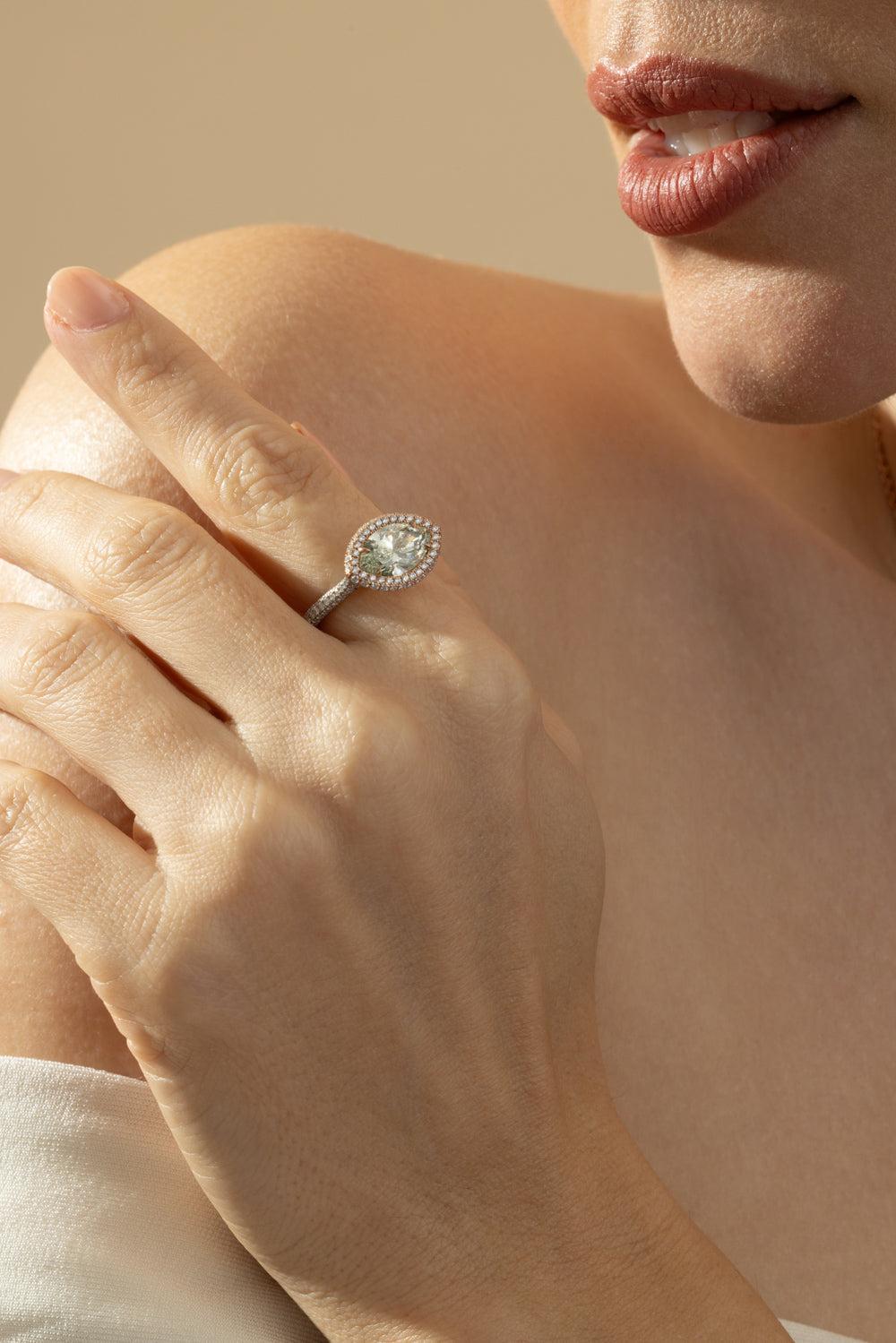 Diamond Marquise Halo Ring-WHITE GOLD-5.75-JEWELRYFINE JEWELRING-RARE COLORS BY NAMDAR