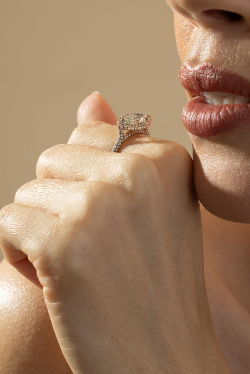 Diamond Marquise Halo Ring-WHITE GOLD-5.75-JEWELRYFINE JEWELRING-RARE COLORS BY NAMDAR