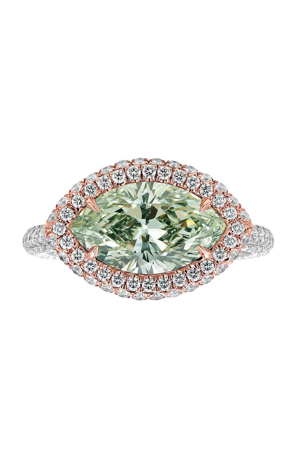 Diamond Marquise Halo Ring-WHITE GOLD-5.75-JEWELRYFINE JEWELRING-RARE COLORS BY NAMDAR