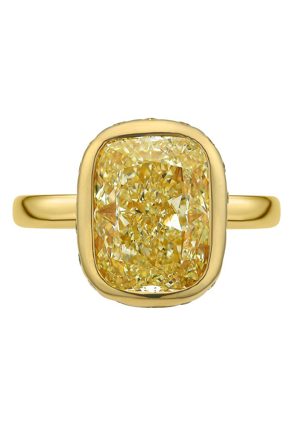 Yellow Diamond Bezel Mosaic Ring-YELLOW GOLD-6-JEWELRYFINE JEWELRING-RARE COLORS BY NAMDAR