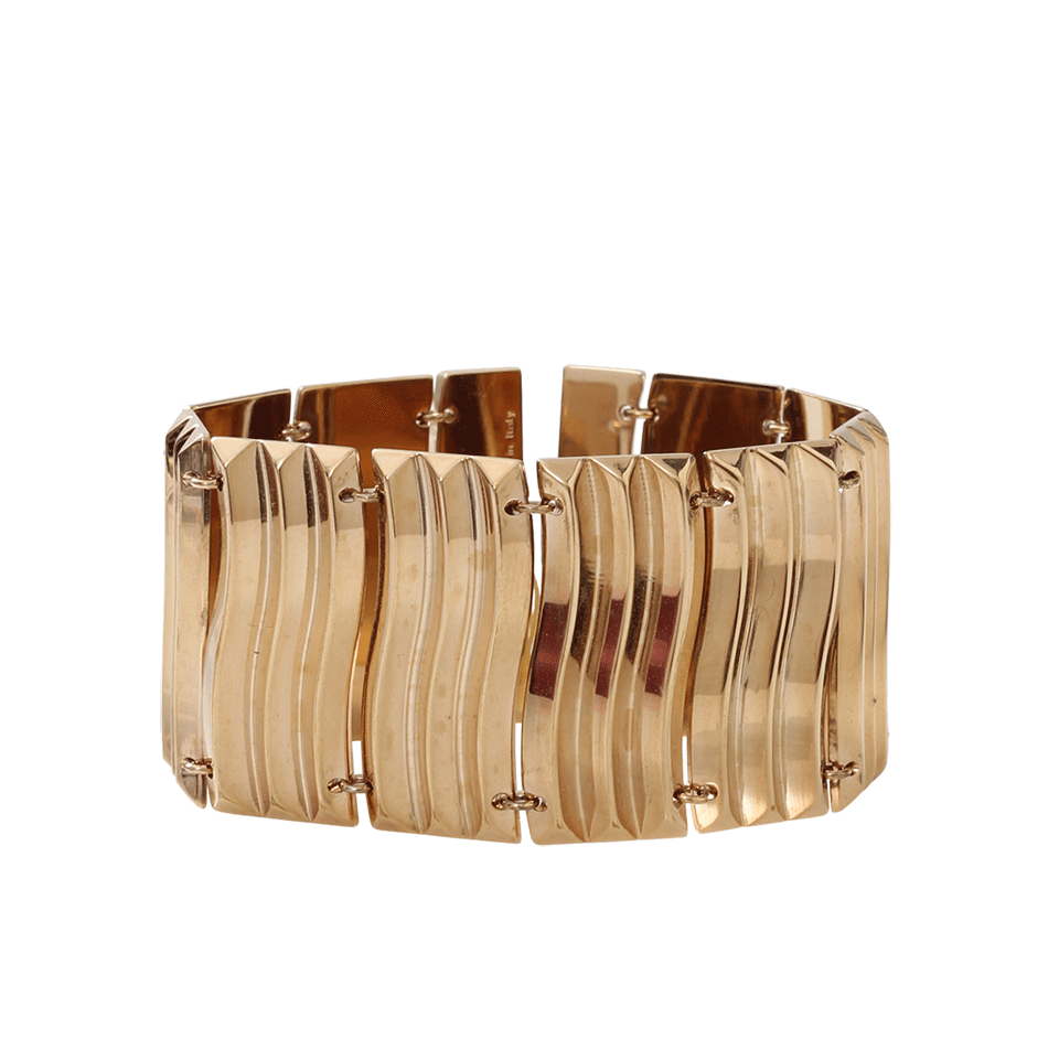 REBECCA-Wavy Flat Bracelet-GOLD
