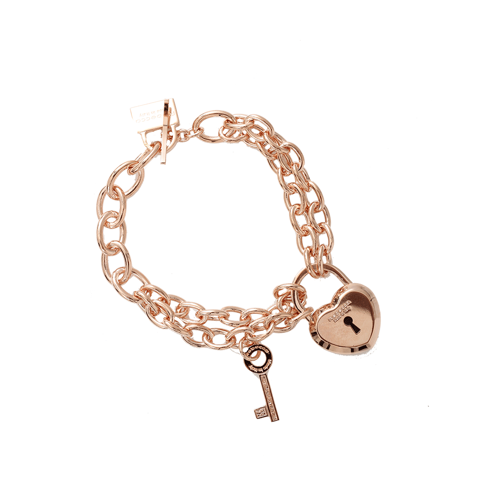 REBECCA-Lock And Key Bracelet-ROSE GOLD