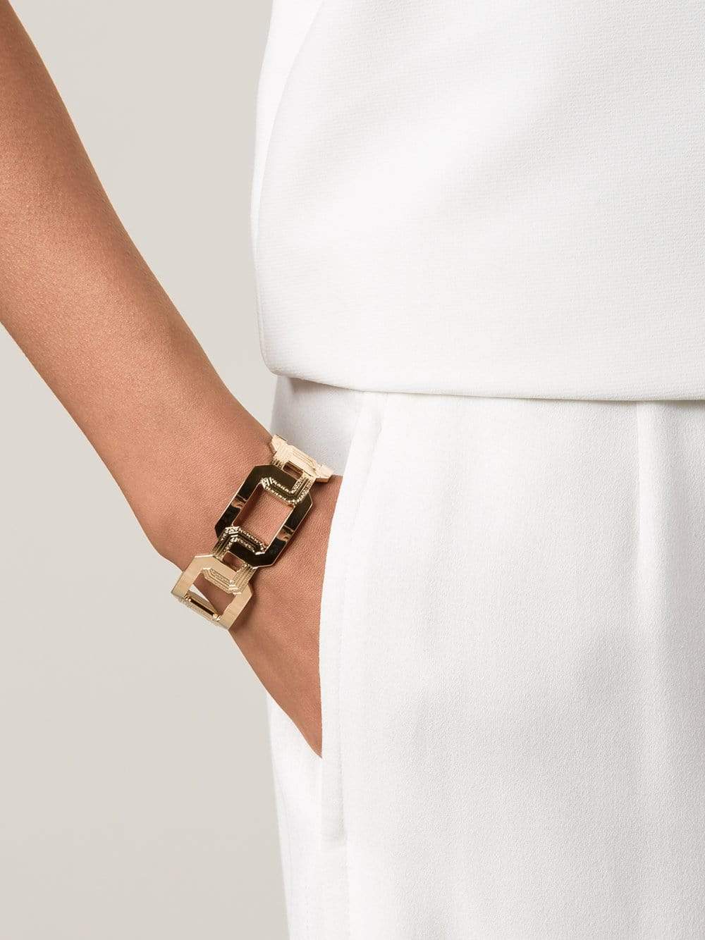 REBECCA-Elizabeth Square Cuff Bracelet-GOLD