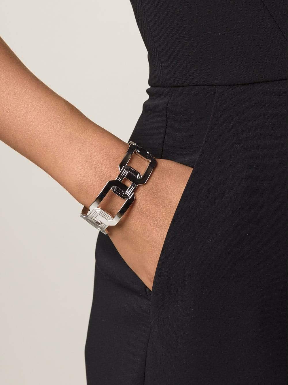 REBECCA-Elizabeth Square Cuff Bracelet-SILVER