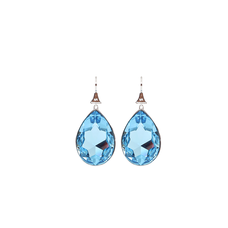 REBECCA-Large Tear Drop Earrings-BLUE