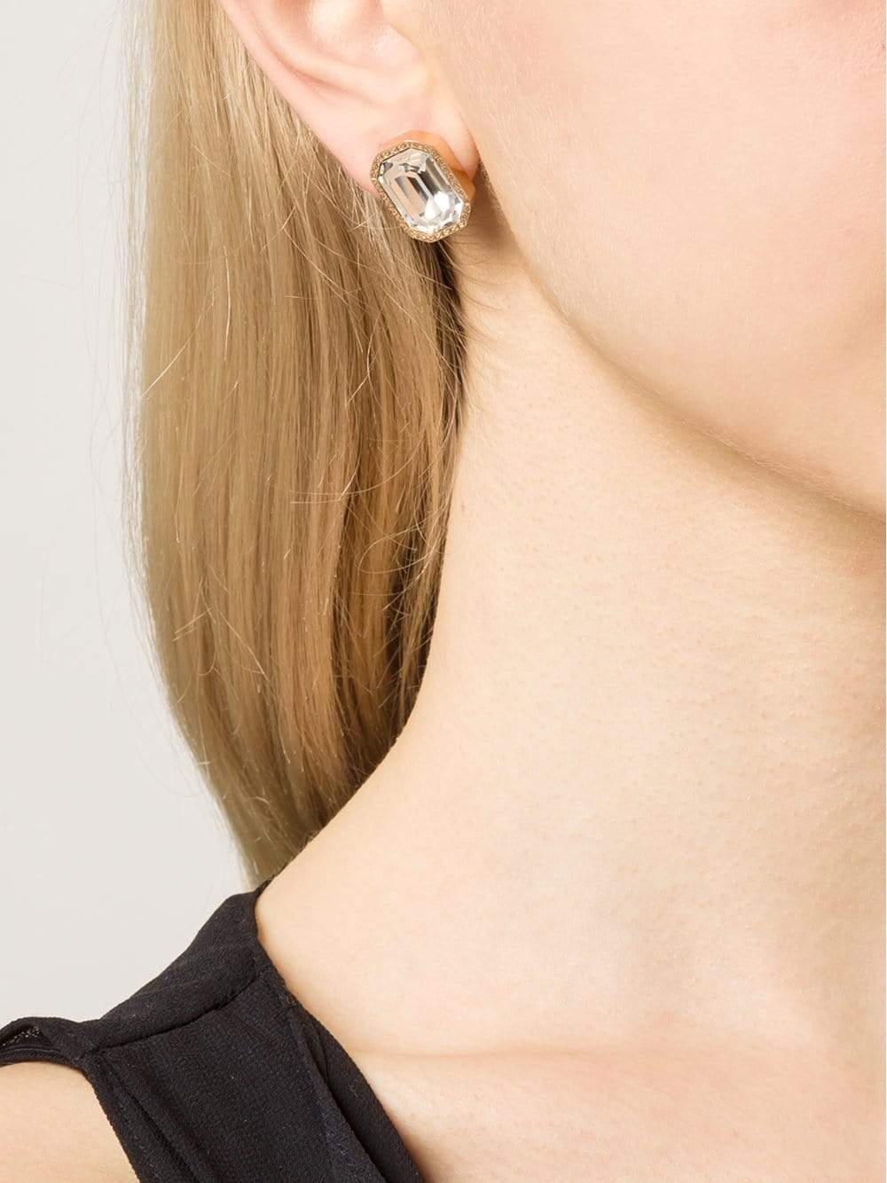 REBECCA-Elizabeth Marquis Post Earrings-CLR/GLD