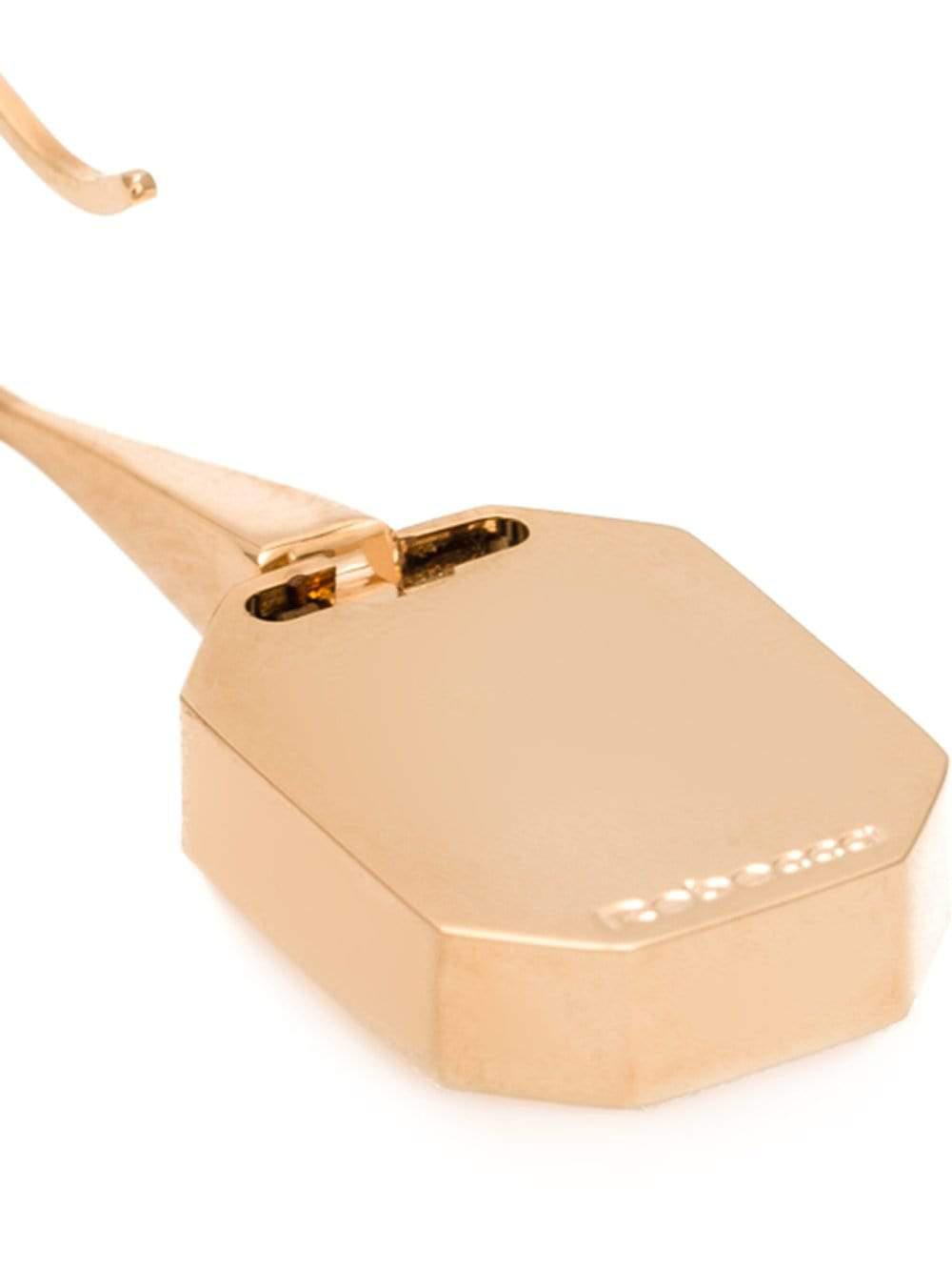 REBECCA-Elizabeth Single Stone Earrings-CLR/GLD