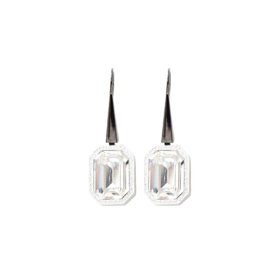 REBECCA-Elizabeth Single Stone Earrings-CLR/SLVR