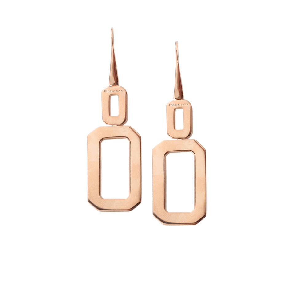 REBECCA-Elizabeth Square Drop Earrings-COPPER