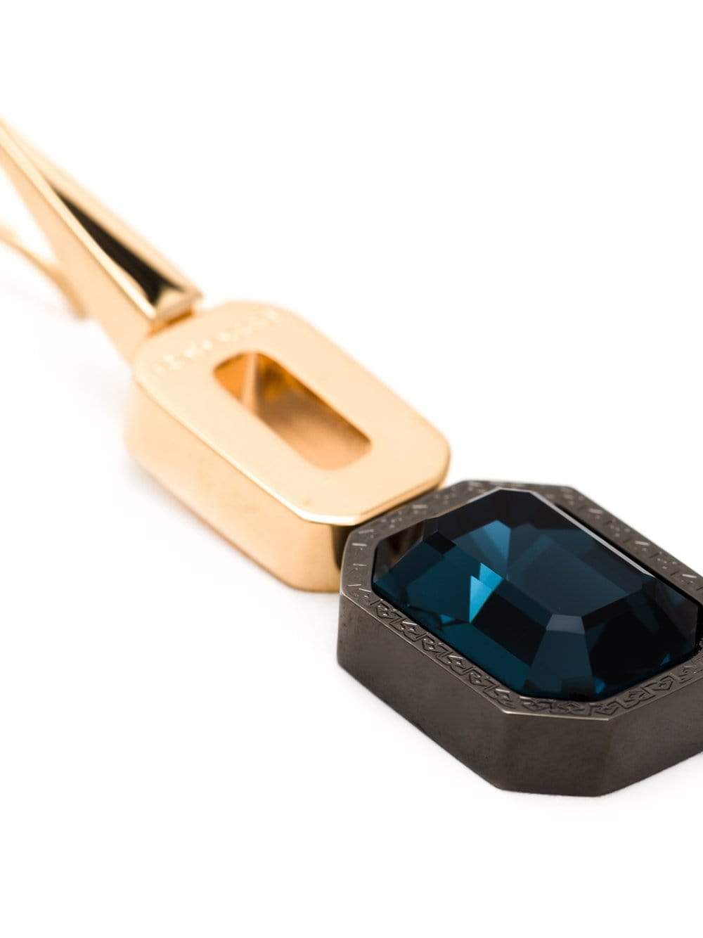 REBECCA-Elizabeth Blue Stone Drop Earrings-GOLD