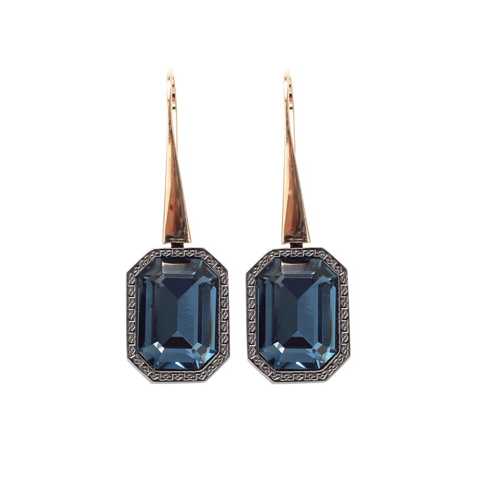 REBECCA-Elizabeth Blue Stone Earrings-GOLD