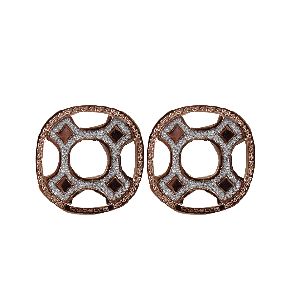 REBECCA-Perforated Glam Earrings-ROSE GOLD